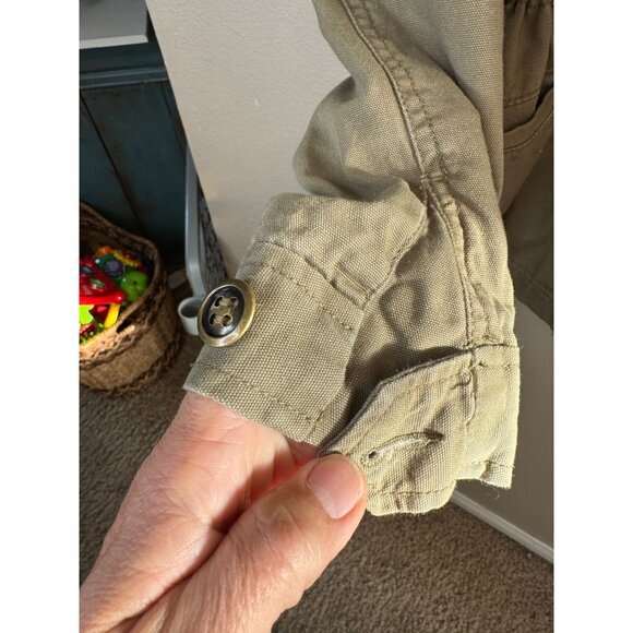 Hinge Women's Olive Green Jacket Size XS long sleeve lightweight 100% cotton - Picture 3 of 11